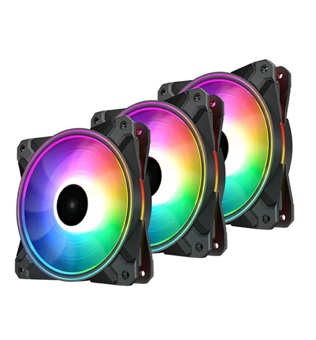 DeepCool CF120 PLUS 3 in 1 (3-Pack) Customisable Addressable RGB LED Lighting 3 PACK, Fan Dimension 120×120×26.5 mm(L×W×H) DeepCool CF120 PLUS 3 in 1 (3-Pack) Customisable Addressable RGB LED Lighting 3 PACK, Fan Dimension 120×120×26.5 mm(L×W×H)